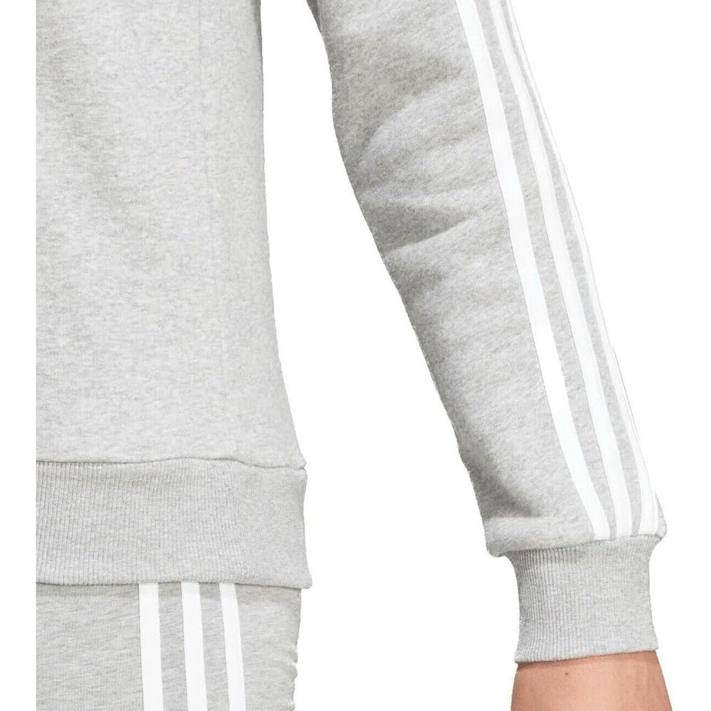 Adidas Women Essentials 3-stripes Fleece Sweatshirt XL Gray Heather *NEW* - Picture 5 of 5